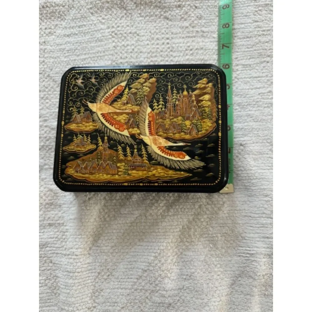 Tver Kholyi Hand Painted Box, signed by the artist.